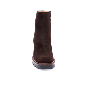 ALBANO - Bottines en camoscio à talon hauts - Marron foncé