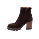 Bottines en cuir à talon hauts - Marron foncé