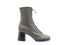Bottines AGL Luisa en cuir texturé kaki avec lacets verts, talon épais de 5 cm et fermeture zippée, idéales pour l'automne et l'hiver