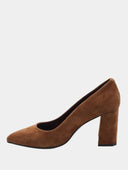 Chaussures à talon en velour - Brun