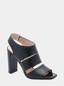 Sandales en cuir à talon - Noir