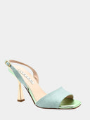 Sandales pailleté à talon - Vert d'eau