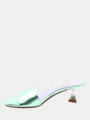 Mules Plexi à talon basses - Menthe clair