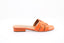  Mules en cuir orange Albano avec devant lacé et talon plat de 2,5 cm. Chaussures élégantes et confortables pour toutes occasions.