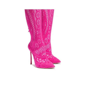 CASADEI® - Bottes en dentelle stretch - Fuchsia