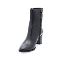Bottines en cuir à talon (6cm)  - Noir