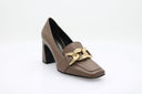 Mocassins à talon (7cm) - Brun