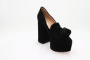 Sandales 70 à plateau en velour - Noir