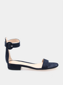 Sandales Gianvito Rossi Portofino 20 Suède bleu marine avec talon de 2 cm