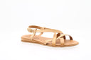 Sandales basses en cuir - Beige