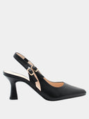 GEIR Escarpin slingback en cuir - Noir