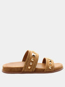 A-POL Sandales plates en daim - Brun