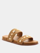 A-POL Sandales plates en daim - Brun