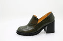 Mocassins en cuir verni - Vert Olive