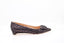 Ballerine plate Rupert Sanderson Mermaid Pebble noir et rose avec bout pointu, textile imprimé, semelle cuir et détail élégant à l’avant