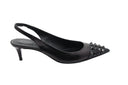 Escarpins en cuir à bride arrière - Noir