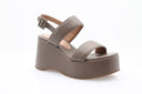 Sandales Plateforme en cuir - Marron