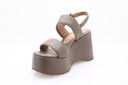 Sandales Plateforme en cuir - Marron